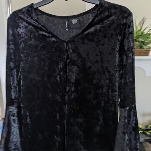 Velour V-Neck Top